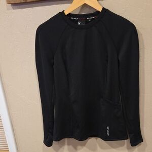 Spyder Active Black Performance Lightweight Pullover Base Layer Small